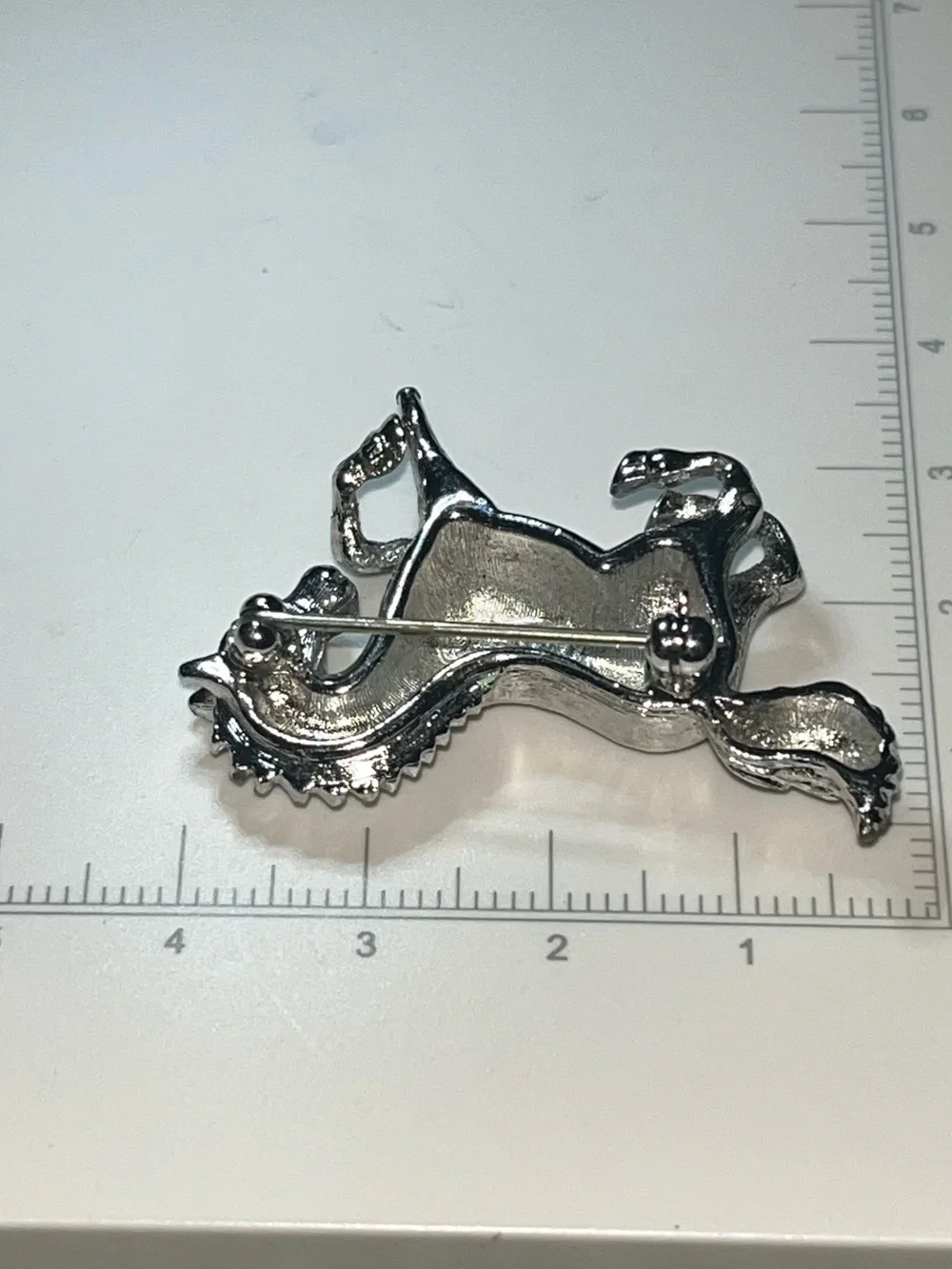 Vintage Signed Monet Silver Tone Galloping Horse Brooch Equestrian Pin